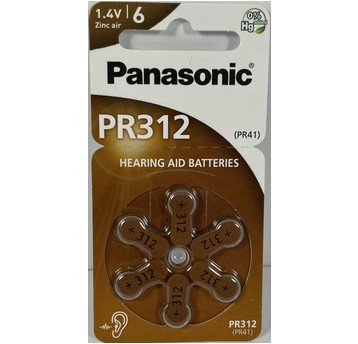 BATERIA PR312 / 6 SZT DO APARATÓW SŁUCHOWYCH