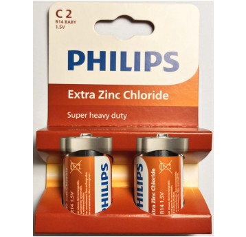 BATERIA R14 / 2BP EXTRA ZINC CHLORIDE PHILIPS