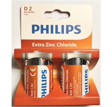BATERIA R20 / 2BP EXTRA ZINC CHLORIDE PHILIPS