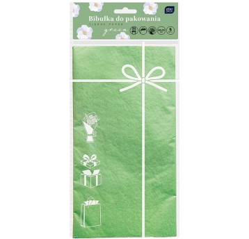 BIBUŁKA DO PAKOWANIA PREZENTÓW 50X70 ZIELONA 5 SZT