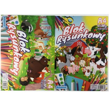 BLOK RYSUNKOWY A4 BIAŁY SCHEMAT