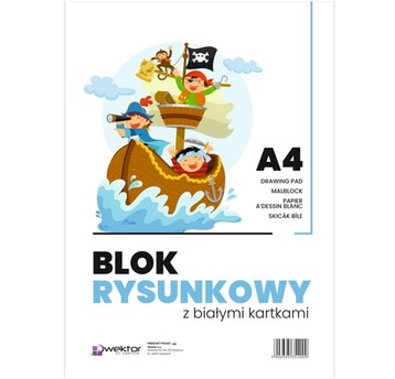 BLOK RYSUNKOWY A4 BIAŁY WEKTOR