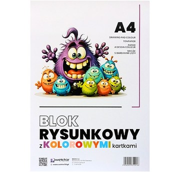BLOK RYSUNKOWY A4 KOLOROWY WEKTOR