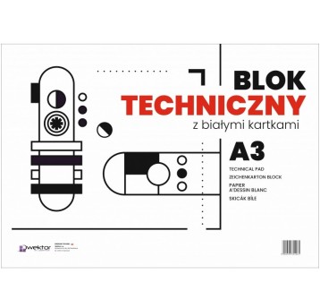 BLOK TECHNICZNY A3 BIAŁY WEKTOR