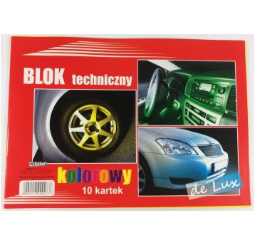 BLOK TECHNICZNY A4 KOLOROWY DE LUX