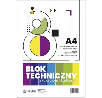 BLOK TECHNICZNY A4 KOLOROWY WEKTOR
