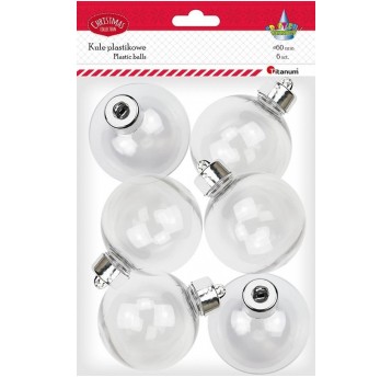 BOMBKI KULE PLASTIKOWE 6CM 6 SZT.