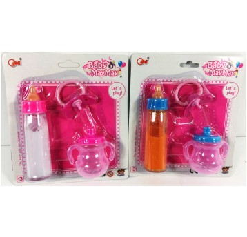 BUTELKI 2 SZT + SMOCZEK DLA LALKI