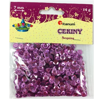 CEKINY 14G 7MM RÓŻOWE
