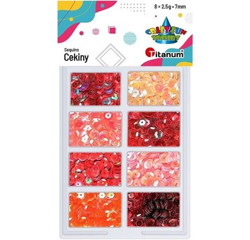 CEKINY 8 X 2,5G RÓŻOWO-CZERWONE