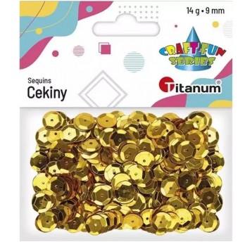 CEKINY OKRĄGŁE 9 MM ZŁOTE