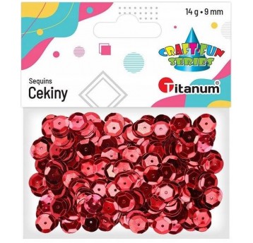 CEKINY OKRĄGŁE 9MM/14G CZERWONE