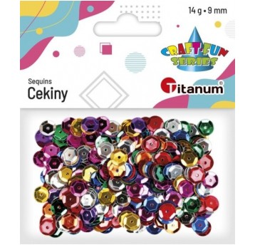 CEKINY OKRĄGŁE MIX 9MM 14G