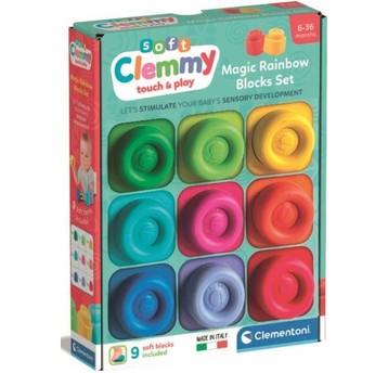 CLEMMY KLOCKI 9 EL. MAGICZNA TĘCZA CLEMENTONI