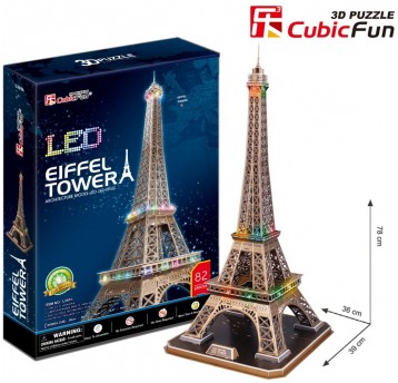 CUBIC FUN PUZZLE 3D LED WIEŻA EIFFLA 82 EL