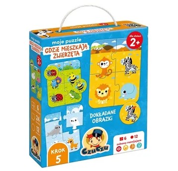 CZUCZU MOJE PUZZLE GDZIE MIESZKAJĄ ZWIERZĘTA 2+