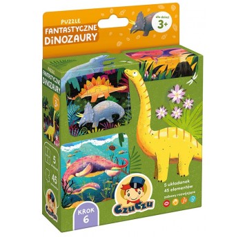 CZUCZU PUZZLE FANTASTYCZNE DINOZAURY 45 el 3+