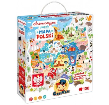 CZUCZU PUZZLE OBSERWACYJNE MAPA POLSKI 100 EL