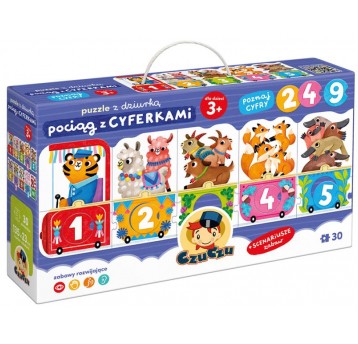 CZUCZU PUZZLE Z DZIURKĄ POCIĄG Z CYFERKAMI