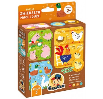 CZUCZU PUZZLE ZWIERZĘTA MAŁE I DUŻE 2+