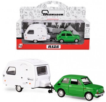 DAFFI - FIAT 126P ZIELONY+ PRZYCZEPA KEMPINGOWA