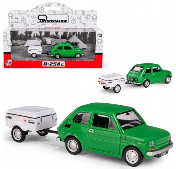 DAFFI - FIAT 126P ZIELONY + PRZYCZEPA KRÓTKA