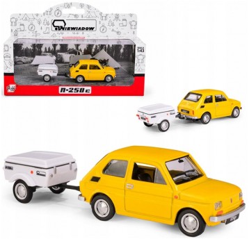 DAFFI - FIAT 126P ŻÓŁTY+ PRZYCZEPA KRÓTKA