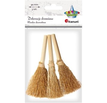 DEKORACJE DREWNIANE MIOTEŁKI 3 SZTUKI