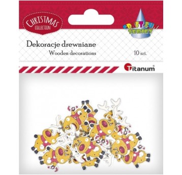 DEKORACJE DREWNIANE RENIFER 10 SZT.