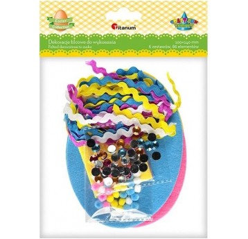 DEKORACJE FILCOWE DO WYKONANIA - JAJKA 6 SZT.