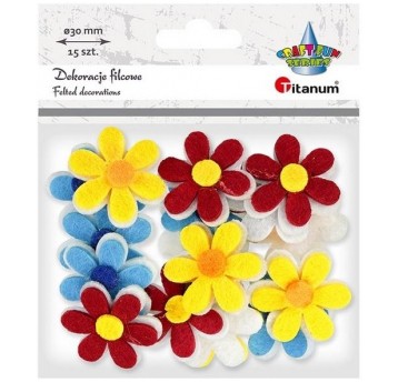 DEKORACJE FILCOWE KWIATKI 15 SZT.