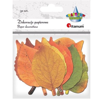 DEKORACJE PAPIEROWE LIŚCIE 30 SZT. 11 CM