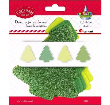 DEKORACJE PIANKOWE CHOINKI 8 SZT 12CM