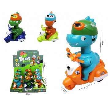 DINOZAUR NA SKUTERZE NACIŚNIJ I JEDŹ 12CM