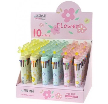 DŁUGOPIS 10 KOLORÓW KWIATEK