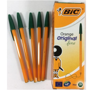 DŁUGOPIS CRISTAL FINE ORANGE ZIELONY BIC
