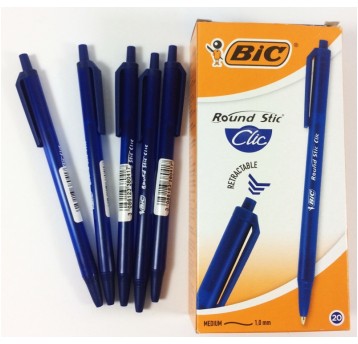 DŁUGOPIS ROUND STIC CLIC NIEBIESKI BIC
