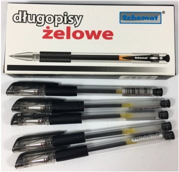 DŁUGOPIS ŻELOWY CZARNY SCHEMAT