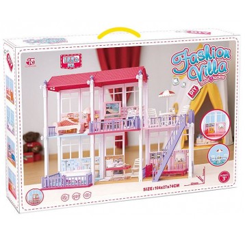 DOMEK DLA LALEK Z MEBLAMI