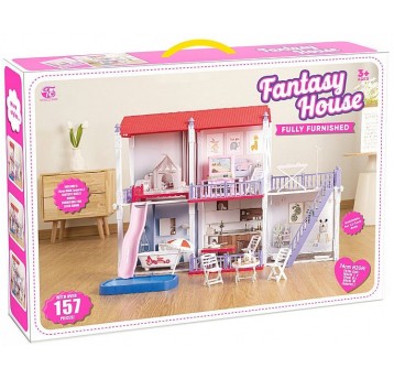 DOMEK DLA LALEK Z MEBLAMI