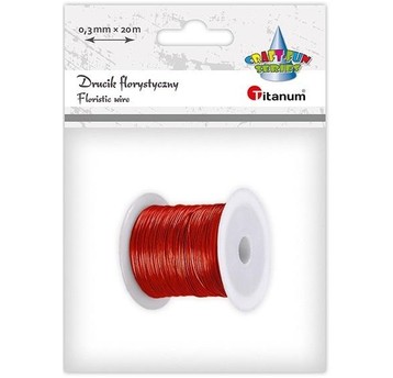DRUCIK FLORYSTYCZNY 0,3MM X 20M CZERWONY
