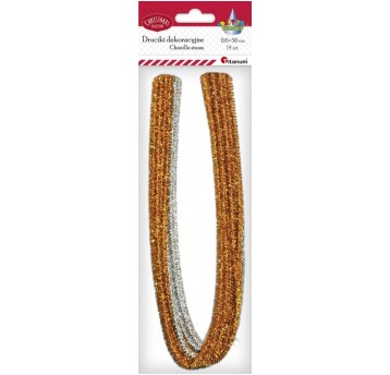 DRUCIKI DEKORACYJNE ZŁOTE/ SREBRNE14 SZT 0,6x50cm