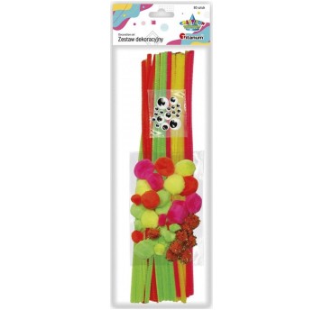 DRUCIKI KREATYWNE, POMPONY NEONOWE 30 CM 25SZT.