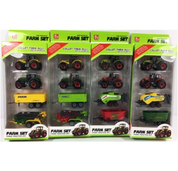 DWA TRAKTORY + DWIE PRZYCZEPY 7CM