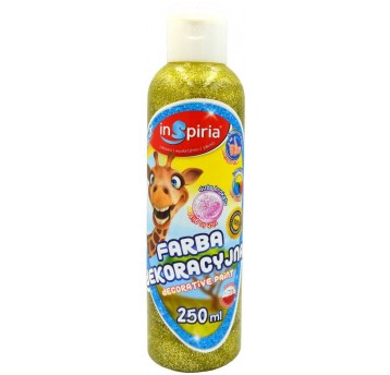 FARBA PLAKATOWA 250ML BROKATOWA ŻÓŁTA INSPIRIA