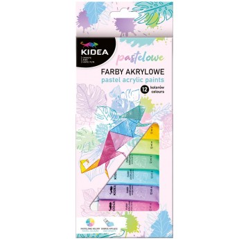 FARBY AKRYLOWE PASTELOWE 12 KOLORÓW 12ml