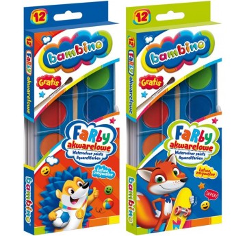 FARBY AKWARELOWE 12 KOL BAMBINO
