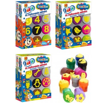 FARBY DO MALOWANIA PALCAMI 12 KOL BAMBINO