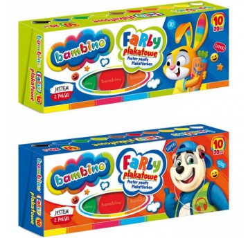 FARBY PLAKATOWE 10 KOL 20ML BAMBINO