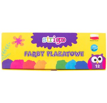 FARBY PLAKATOWE 12 KOL STRIGO